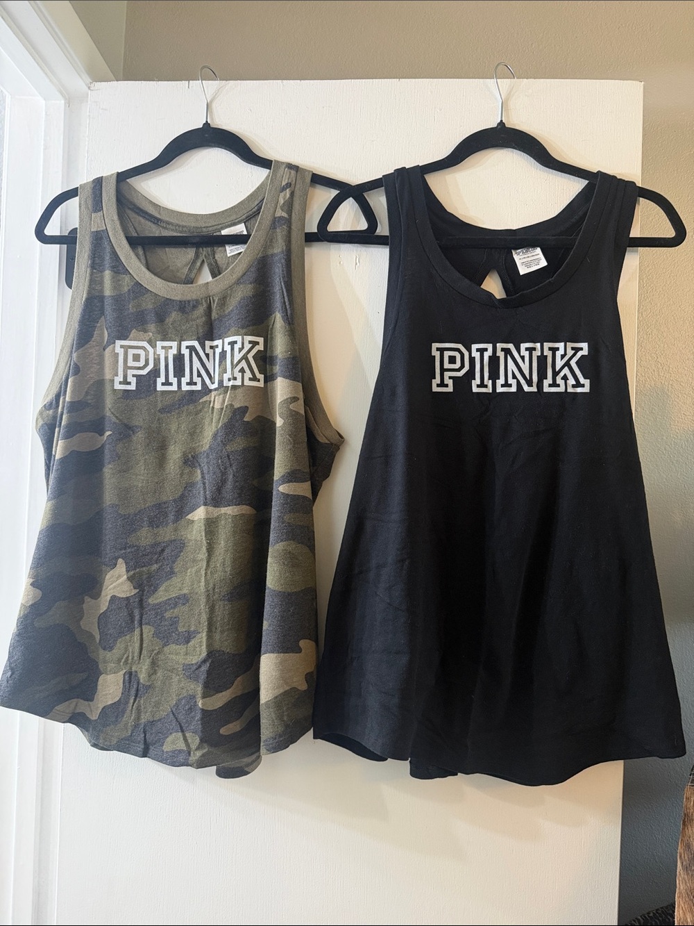 PINK Victoria's Secret Olive Green & Black Crewneck